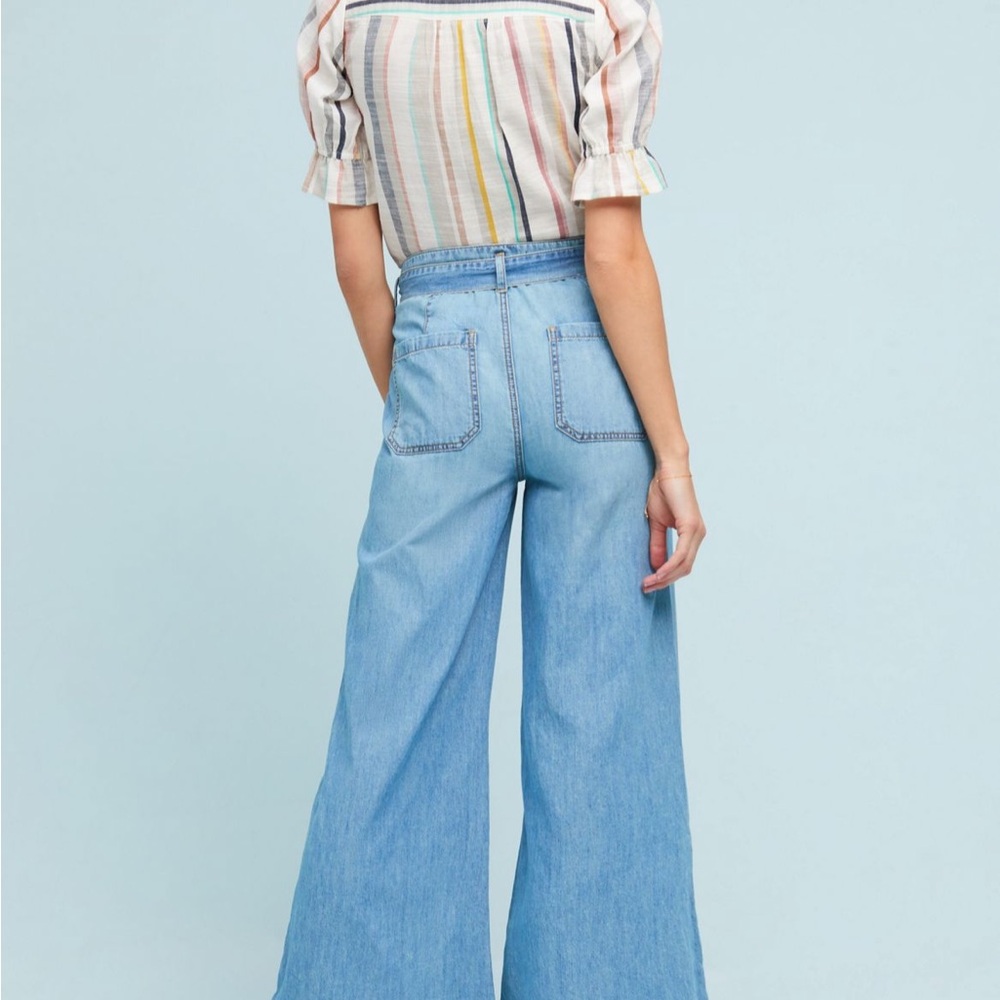 Anthropologie Light Blue Flare Jeans - Picture 2 of 13